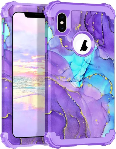 Vista 104 de Hocase Funda para iPhone SE 2022/2020, resistente a prueba de golpes, de plástico duro+goma de silicona, funda protectora híbrida para iPhone SE
