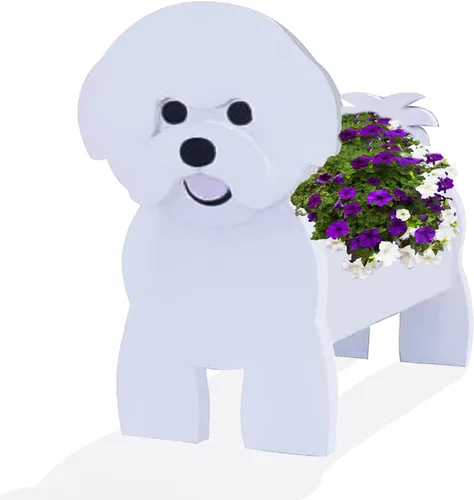 Vista 34 de Macetero de flores para perros, regalos para mujeres, bonitas macetas de PVC para perros, macetas para interiores y exteriores, maceta de jardín