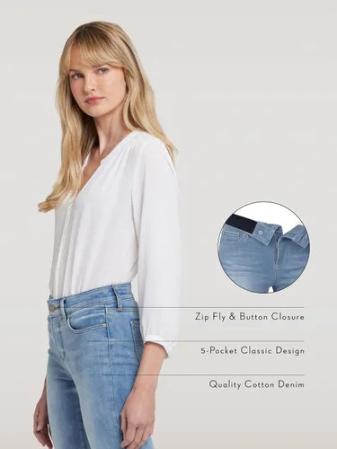 Vista 6 de NYDJ - Pantalones de mezclilla rectos Marilyn para mujer Biscayne