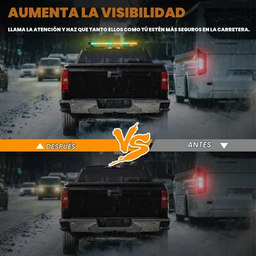 Vista 2 de XRIDONSEN 28.4 "80 LED techo barra de luz estroboscópica luces magnéticas Ámbar/Verde