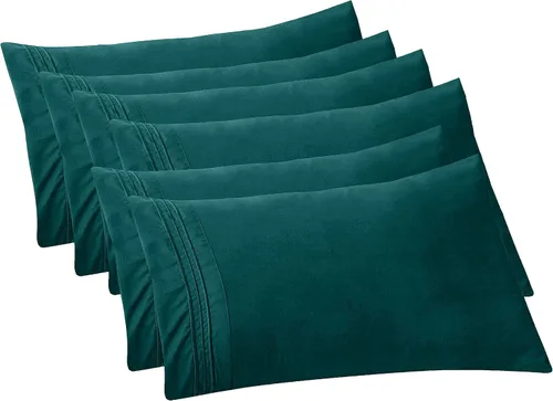 Vista 64 de Elegant Comfort Fundas de almohada sólidas de microfibra de alta calidad hotelera, tejido suave, resistente a las arrugas y a las manchas, fácil
