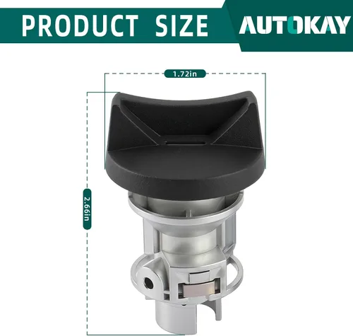 Vista 4 de AUTOKAY Cilindro de encendido y llave para Dodge Ram 1994-1996/Grand Caravan 1993-1995