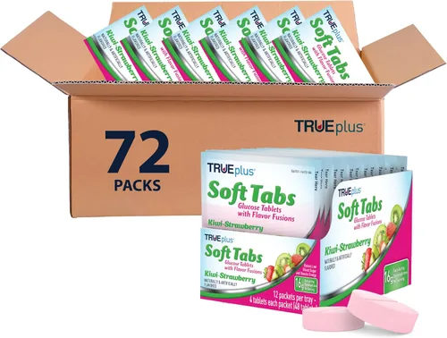 Vista 7 de TRUEplus Soft Tabs Tabletas de glucosa, masticables, sabor Cherry Pop, 0.64 onzas de carbohidratos de acción rápida, sin grasa, sin gluten, Boost