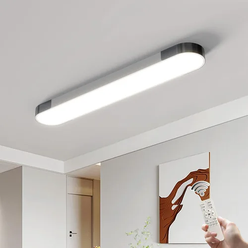 Vista 10 de Qcyuui Luces LED de Techo Regulables 46.4'' Accesorios de Iluminación para Cocina de Techo Negro Empotrado con Control Remoto Luz de Techo Lineal