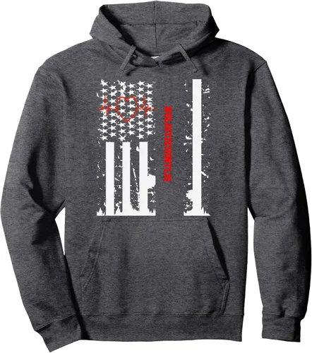 Vista 5 de Perro De Presa Canario Dog Graphic with Vintage USA Flag Pullover Hoodie