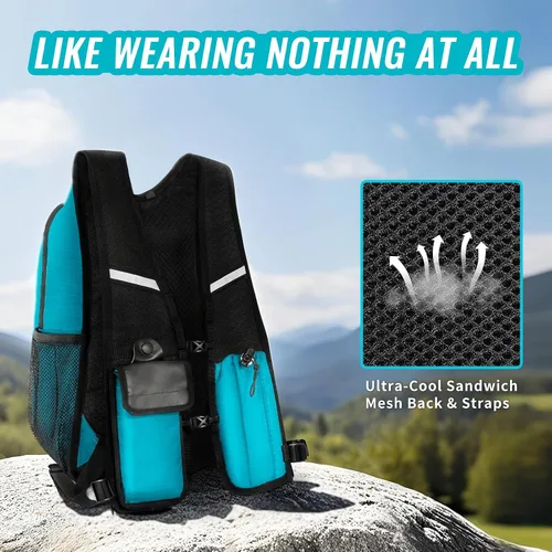 Vista 3 de HOZMOZ Mochila de senderismo pequeña de 10L para mujeres y hombres, mochila plegable de viaje, mochila plegable para acampar y senderismo