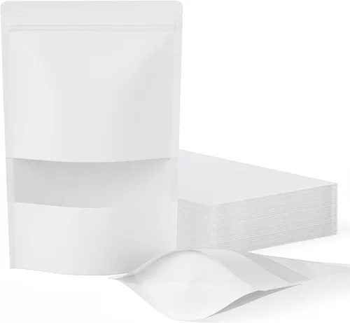 Vista 11 de FireKylin 100 bolsas resellables, bolsas de papel con ventana mate para pequeñas empresas, cremallera y bolsas sellables con calor para embalaje