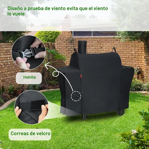 Vista 5 de Cubierta de parrilla al aire libre para parrilla Royal Gourmet CC1830T de 30" de barril de carbón, cubierta de parrilla Cover Geny impermeable
