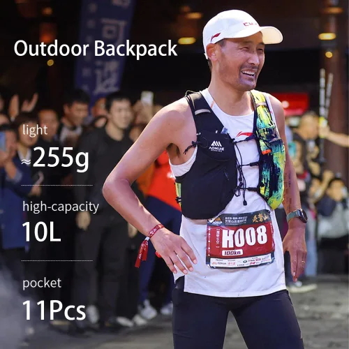 Vista 2 de YOUGLE Chaleco de hidratación para correr, mochila ligera de hidratación para hombres de 10 litros para carreras de maratón de trail running