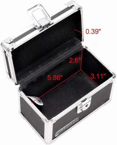 Vista 6 de Vaultz VZ01169 Archivador con candado para tarjetas de índice con tapa abatible - Capacidad para 350 tarjetas de 7,6 x 12,7 cm, color negro