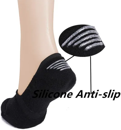 Vista 4 de Leotruny 6 pares de calcetines unisex de algodón atlético antideslizantes corte bajo forro plano no se muestran