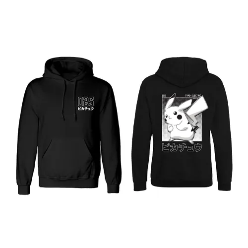 Vista 2 de Sudadera con Capucha Unisex Pokémon Halftone Pikachu Negro