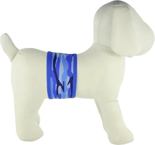 Vista 13 de Bandas lavables y reutilizables de vientre para perro macho de PlayaPup Rojo tiburón