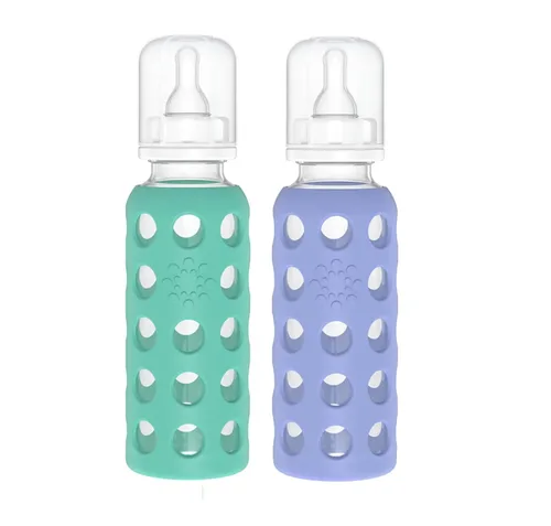 Vista 15 de Lifefactory Biberón de vidrio sin BPA Funda protectora de silicona Paquete de 2 de 4 onzas melón, plátano