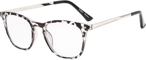 Vista 12 de Eyekepper Lectores Retro Cuadrado Plástico Marco Metal Brazos Lectura Gafas Ámbar/Negro Brazo +0.5 Brazo ámbar/negro