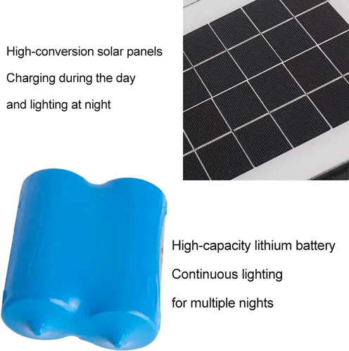 Vista 5 de Poste de lámpara solar Iluminación al aire libre Columna Luces de poste farol con imitación de mármol Pantalla Lámpara de poste exterior para patio