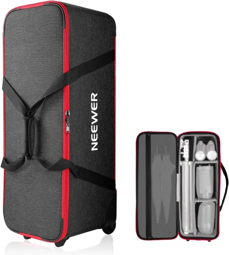 Vista 9 de NEEWER Bolsa de transporte con espuma movible acolchada para Studio Light Q300 Vision 4 ML300 CB60B RGB CB60 MS60B MS60C MS150B, bolsa de transporte