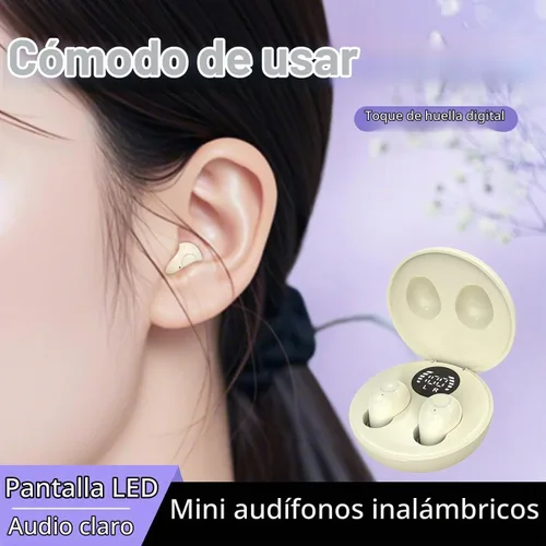 Vista 6 de Mini auriculares invisibles pequeños para canales auditivos pequeños, para dormir, trabajar Beige