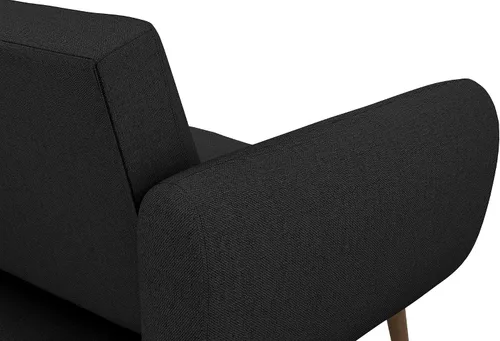 Vista 9 de Novogratz Brittany - Sofá cama tipo futón de 82 pulgadas de piel sintética, tapizado con respaldo copetudo, diseño moderno de mediados de siglo