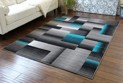 Vista 16 de Masada Rugs, Alfombra de Área Moderna Contemporánea, Azul Gris Negro (2 Pies X 3 Pies) Tapete
