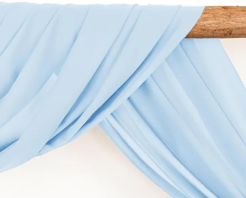 Vista 3 de LINXTAR 1 panel de tela para arco de boda, 1 panel de 30 x 18 pies, cortina de arco de gasa transparente azul bebé para cabina de fotos, despedida