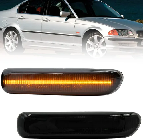 Vista 8 de Faros de Marca Lateral de Lente Transparente para BMW E46 1999-2001 Serie 3 Sedán E46 y 1999-2003 Serie 3 Coupé E46 LED Ámbar Delantero Marcador