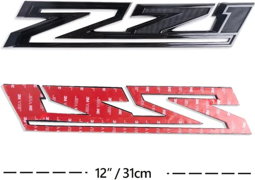 Vista 4 de 2019-2023 Nuevos emblemas Z71 de 2 piezas para Silverado (negro brillante)