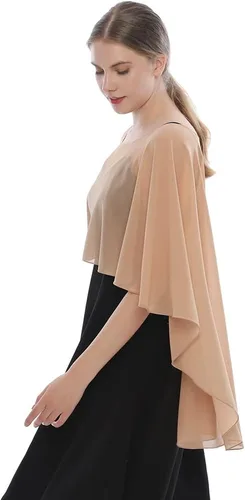Vista 5 de LMVERNA Chal para mujer, capas formales de gasa, ligeras, transparentes, para cubrir el vestido