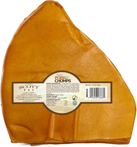 Vista 7 de Pork Chomps Masticables de piel de cerdo asada para perros, formas de oreja de 5 pulgadas, 1.6 onzas (paquete de 1)