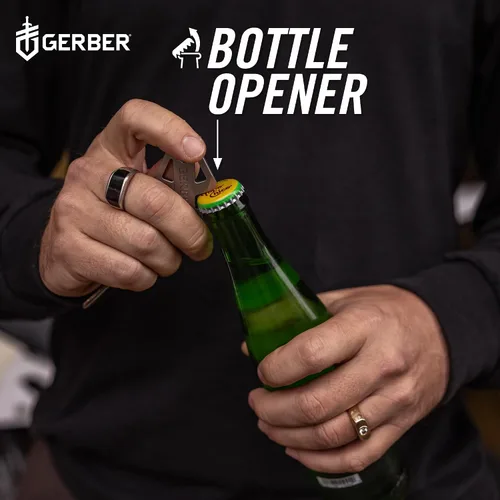 Vista 5 de Gerber Gear Broadhead Llavero Multiherramienta 5 en 1, Se Engancha al Bolsillo o Llavero con Abrebotellas, Destornillador de Cabeza Plana, Abridor