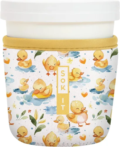 Vista 20 de Sok It IceCreamSok - Funda de neopreno aislada (flores abstractas, pintas de helado cónicas)