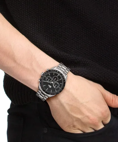 Vista 2 de Lacoste Boston - Reloj de cuarzo para hombre con correa de acero inoxidable plateado 20 modelo 2011079 plateado Reloj de cuarzo cronógrafo