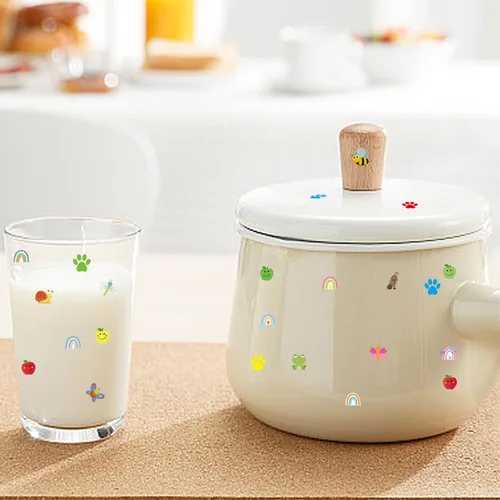 Vista 3 de Pegatinas de Manzana de 1.27 cm, Autoadhesivas para Álbum de Recortes/Artesanías DIY para Niños/Calcomanías de Recompensa para Maestros (Multicolor)
