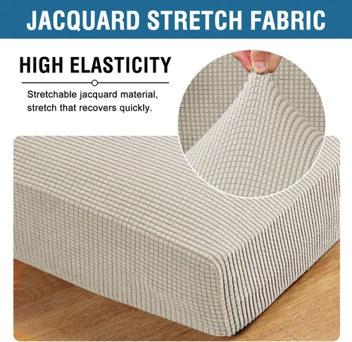 Vista 110 de H.VERSAILTEX - Fundas elásticas para cojín de sofá individual, fundas de asiento para silla de sofá, protector de cojín con tejido jacquard de sarga