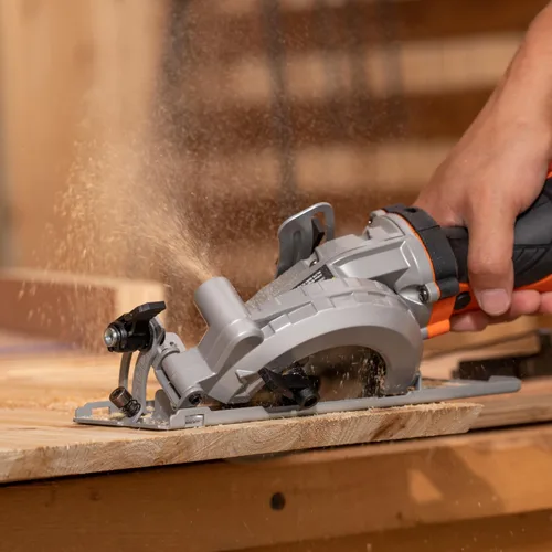 Vista 9 de Power Circular Saw,5.8A Mini Circular Saw,3500RPM Corded Saw Equipped with 2 Pcs 4-1/2" Blades，Maximum Cutting 1-11/16" at 90° and 1-1/8"at 45° for