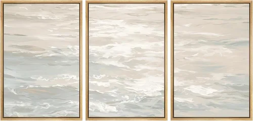 Vista 106 de SIGNWIN Lienzo enmarcado para pared, juego de arte tranquilo con reflejo de lago, acuarela, montaña y agua, ilustraciones modernas, arte abstracto
