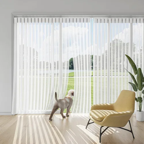 Vista 12 de Persianas verticales personalizadas, inalámbricas, control de varita, luz de ajuste, filtrado de luz de privacidad para puertas corredizas de vidrio