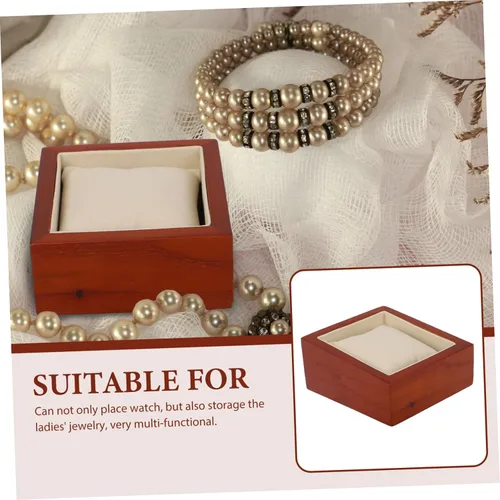 Vista 4 de Watch Display Box Bracelet Wood Tray Ring Bracelet Vintage Watches for Men Propose Bracelet for Men Wooden Trays Mens Jewelry Tray Wooden Watch