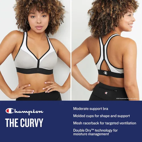 Vista 4 de Champion Womens Racerback Sports Bra Moisture-Wicking Athletic Sports Bra with Moderate Support