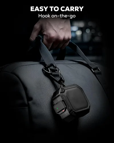 Vista 4 de MoKo Secure Lock - Carcasa para Samsung Galaxy Buds 4 Pro/4 (2026), color negro Bloqueo seguro, compatible con carga inalámbrica, protección