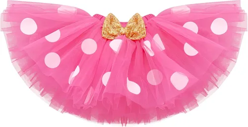 Vista 4 de Conjunto de falda de princesa con diseño de lunares para bebé para el primer cumpleaños de niñas