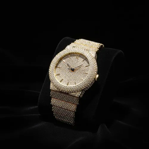 Vista 5 de ICE STAR Reloj de diamantes completamente incrustado para hombre, caja de 46mm