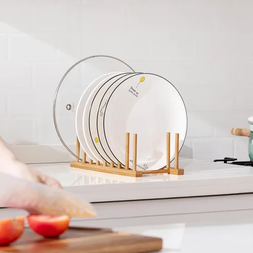 Vista 5 de HBlife Heighten - Organizador de madera de bambú para secar platos