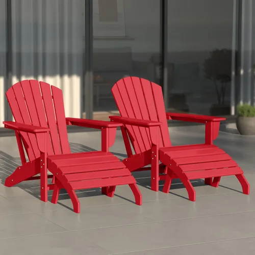 Vista 15 de WestinTrends Dylan - Silla Adirondack para exteriores con otomana, juego de 2 piezas, color negro