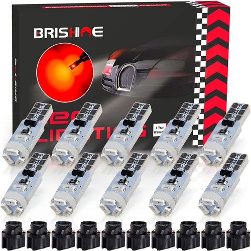 Vista 8 de 10X Bombillas LED T5 Ámbar Amarilla Canbus Sin Errores 3014 Chipsets 74 2721 37 PC74 70 73 17 Bombillas LED para Interior, Panel de Instrumentos