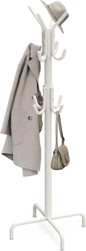 Vista 8 de Simple Houseware - Perchero de pie organizador para abrigos y sombreros, 12 ganchos, bronce