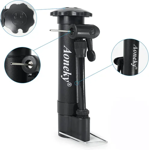 Vista 4 de Aoneky Mini bomba de mano para pelotas deportivas, bomba de aire portátil de 5.75 pulgadas con aguja segura para pelotas, bomba manual de 11 PSI
