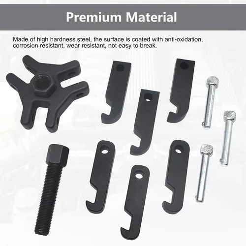 Vista 6 de Kit de extractor de polea de amortiguador de equilibrador armónico Compatible with Ford GM Chrysler Cadillac Chevy, Adjustable Upgraded 3-Jaw