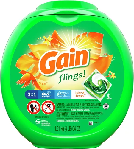 Vista 15 de Gain Flings! Jabón líquido para ropa sucia, compatible con HE, paquete de 3 bolsas, 111 unidades, aroma de larga duración, aroma a brisa feliz
