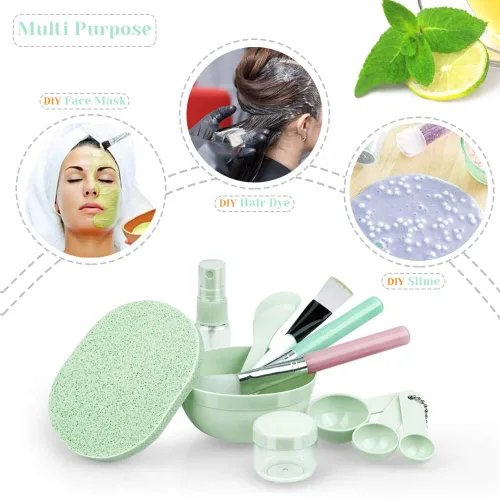Vista 7 de anezus - Juego de 11 tazones para mezclar máscaras faciales, kit de herramientas de mezcla con máscara facial, cuenco, espátula, cepillo
